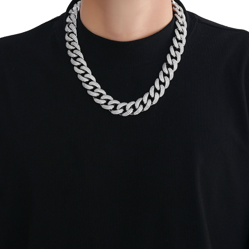 Moissanite 18mm Iced Out Cuban Link Chain