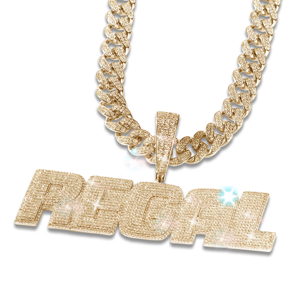 Iced out Moissanite Custom name chain