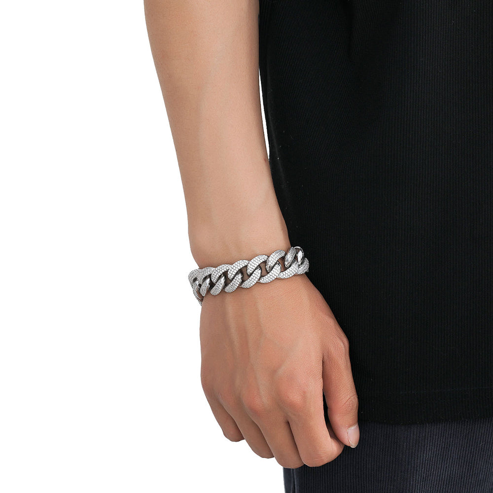 Moissanite 18mm Iced Out Cuban Link Chain