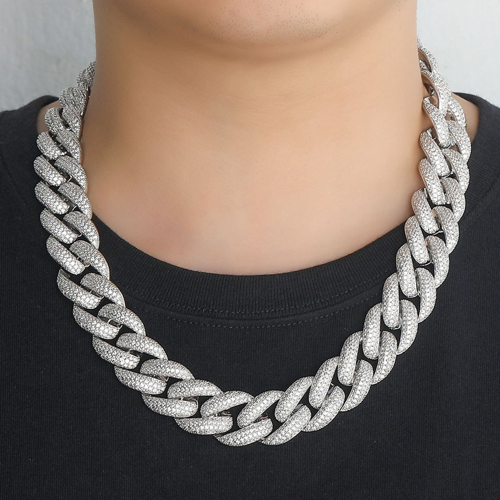 20mm Moissanite Iced Out Cuban Link Chain