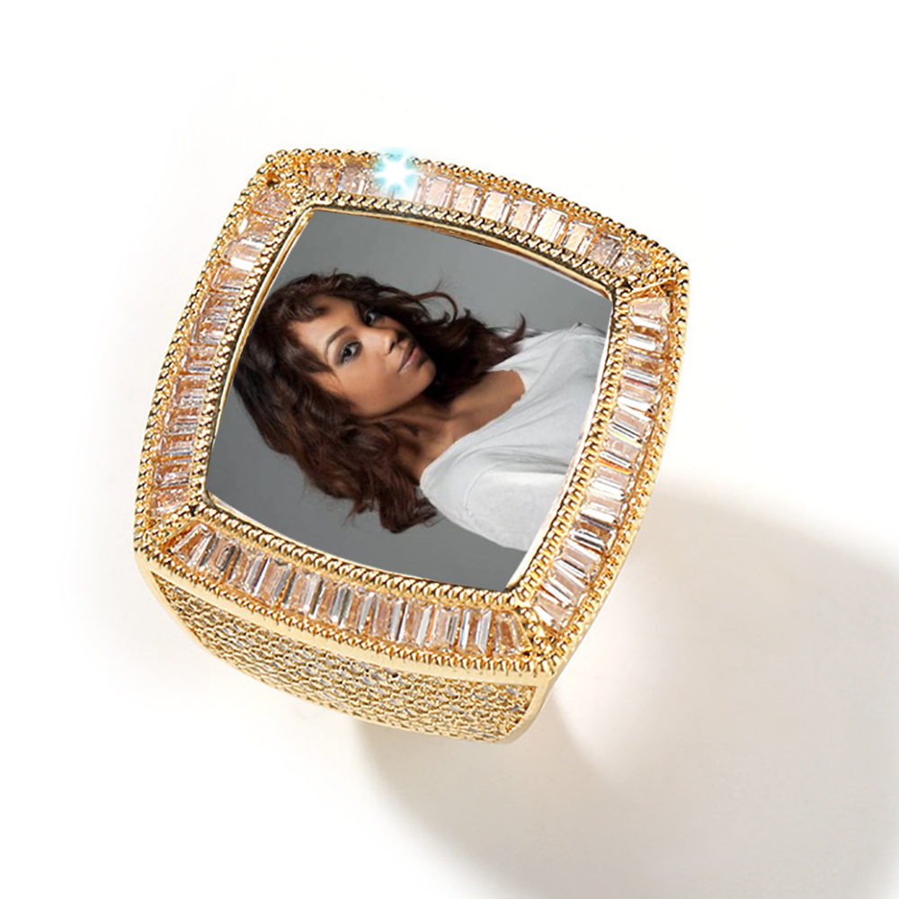 Moissanite Custom Picture Iced Out Ring
