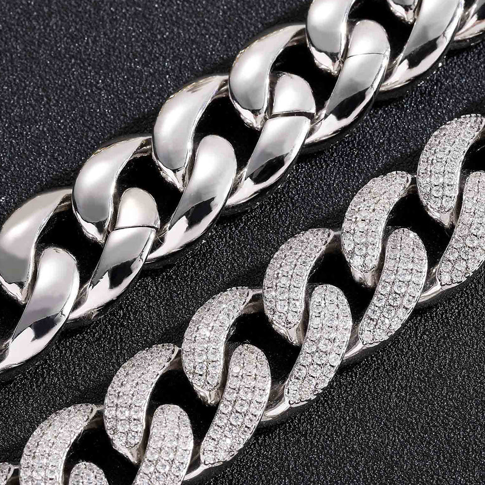Moissanite 18mm Iced Out Cuban Link Chain