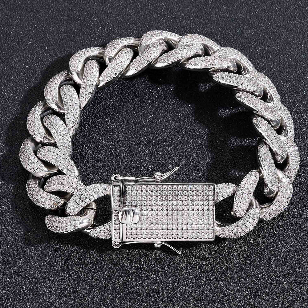 Moissanite 18mm Iced Out Cuban Link Chain
