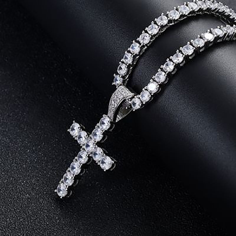 Iced Out Cross Pendant Necklace