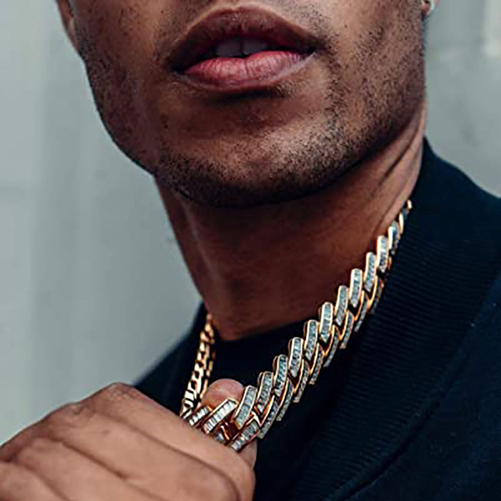 Moissanite 18mm Iced Out Cuban Link Chain For Men