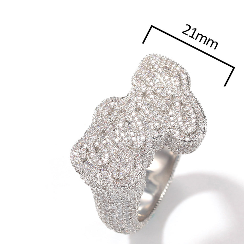 Moissanite Custom Letter Iced Out Ring