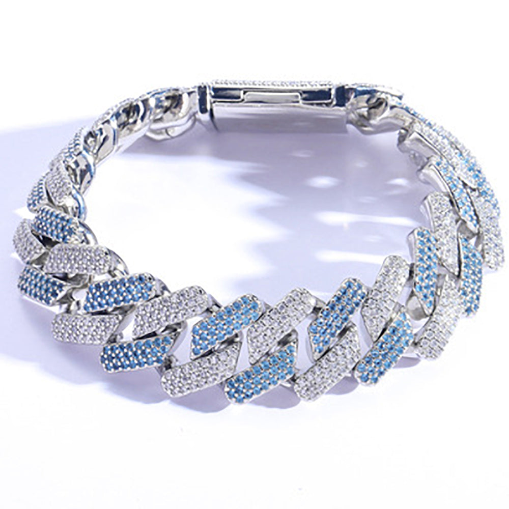 Moissanite Two Toned Blingbling Iced Out Cuban Link Chain