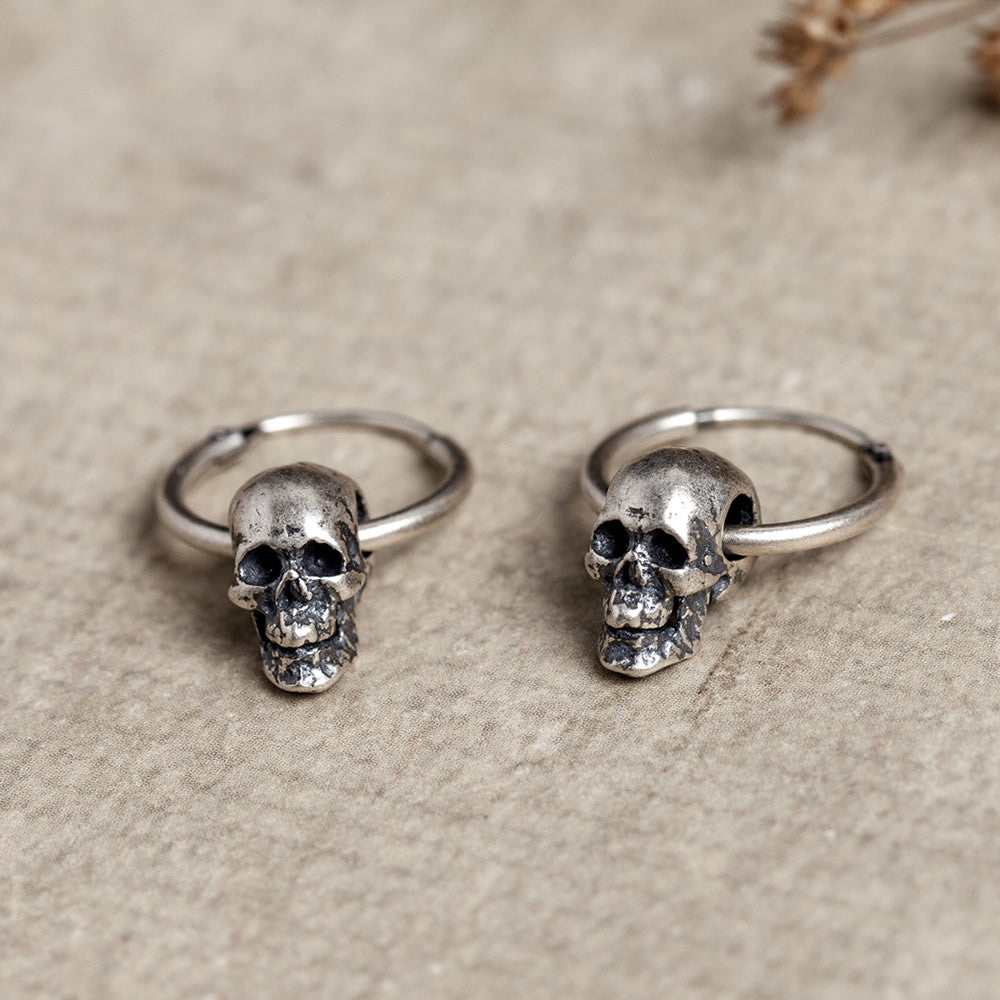 925 Sterling Silver Skull Earrings For Women