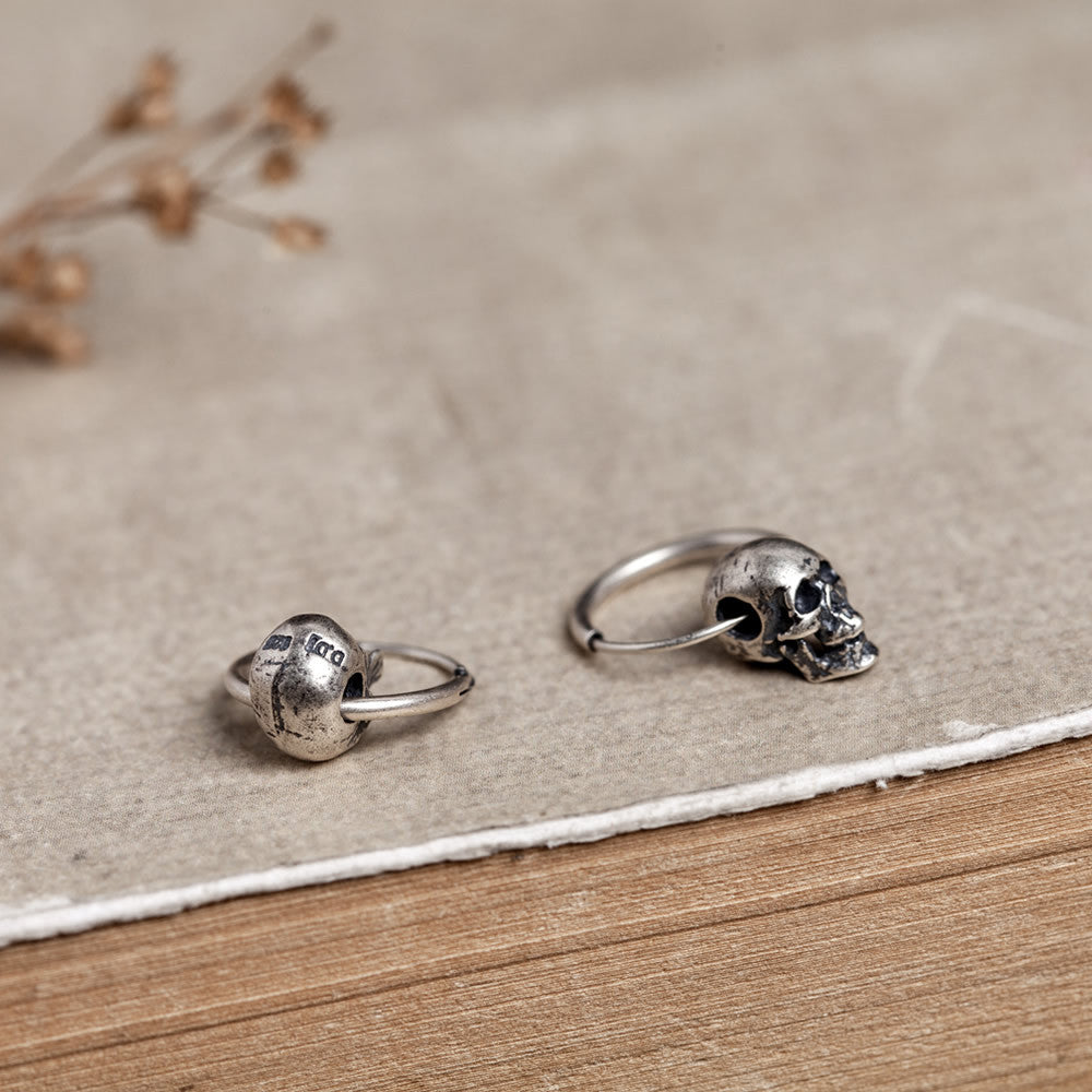925 Sterling Silver Skull Earrings For Women