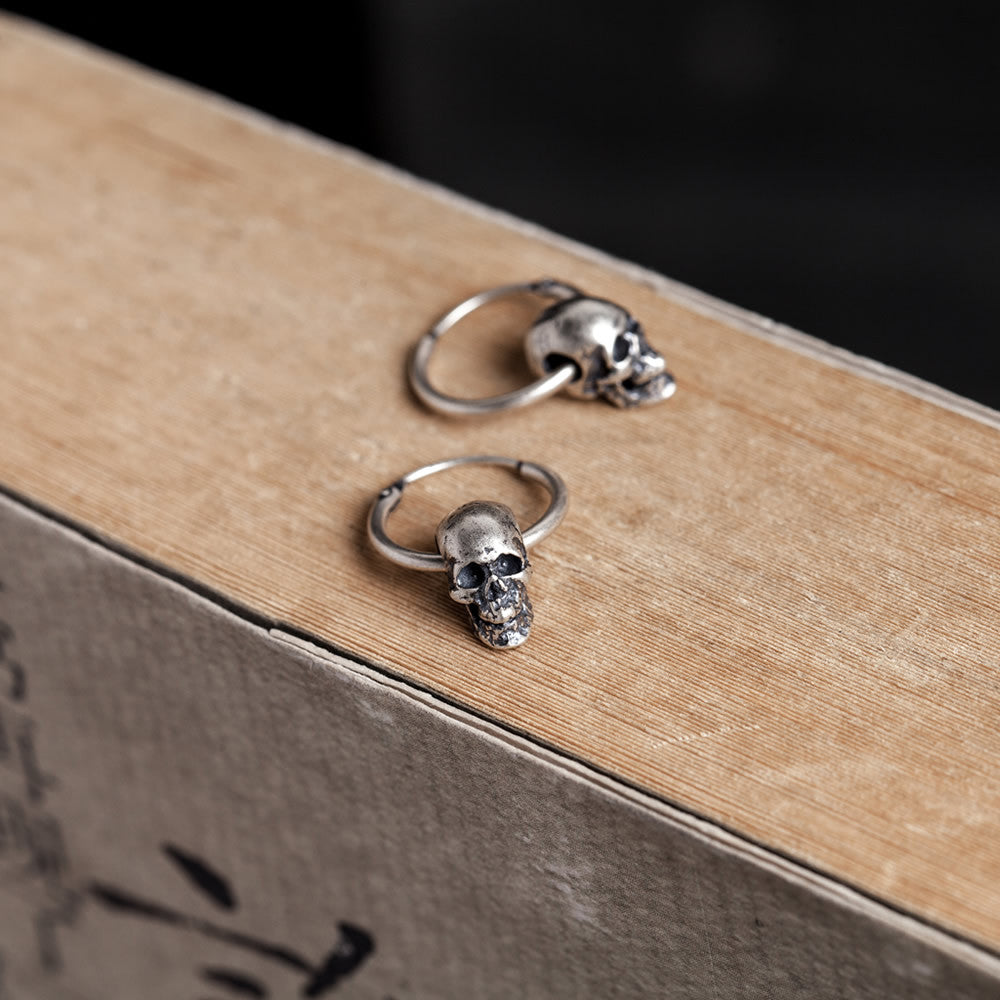 925 Sterling Silver Skull Earrings For Women