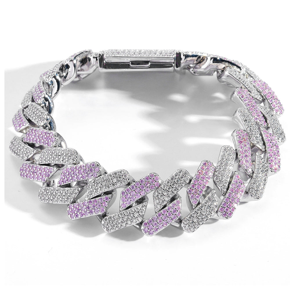 Moissanite Two Toned Blingbling Iced Out Cuban Link Chain