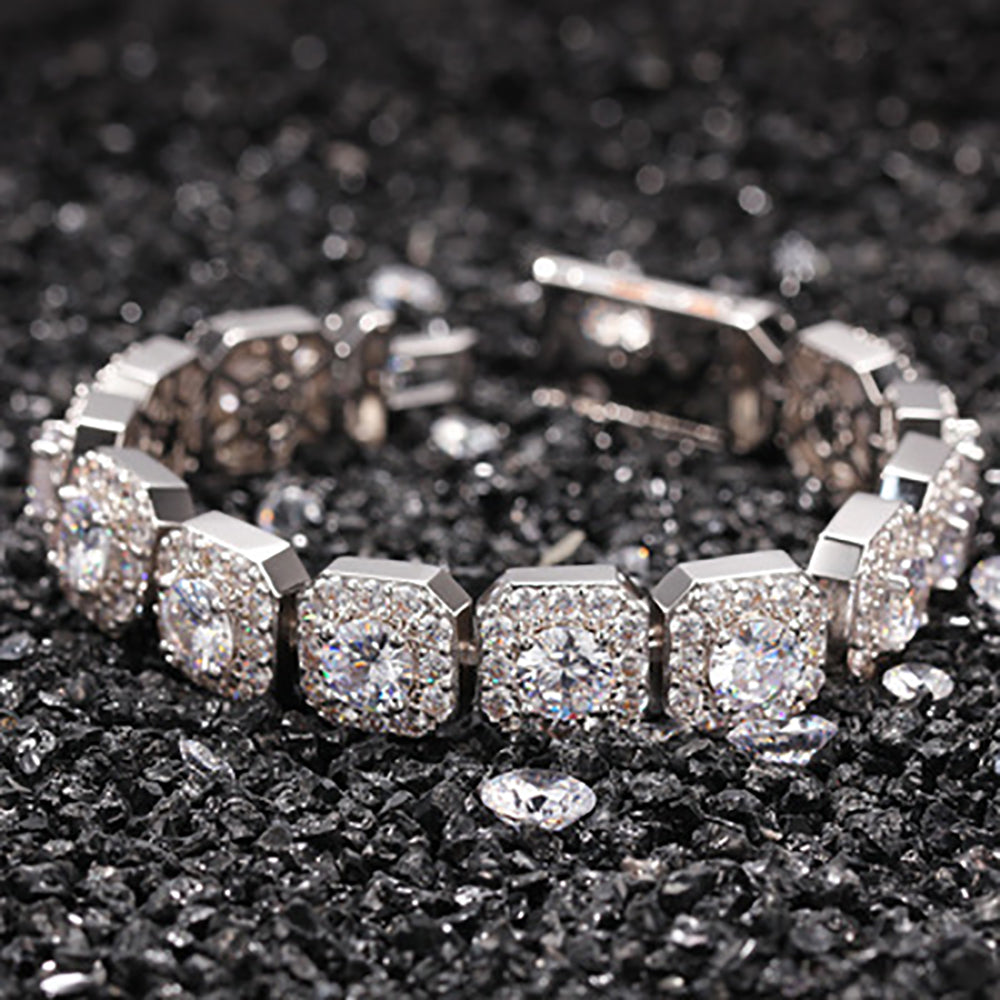 Moissanite Iced Out 12mm Cuban Link Chain Bracelet