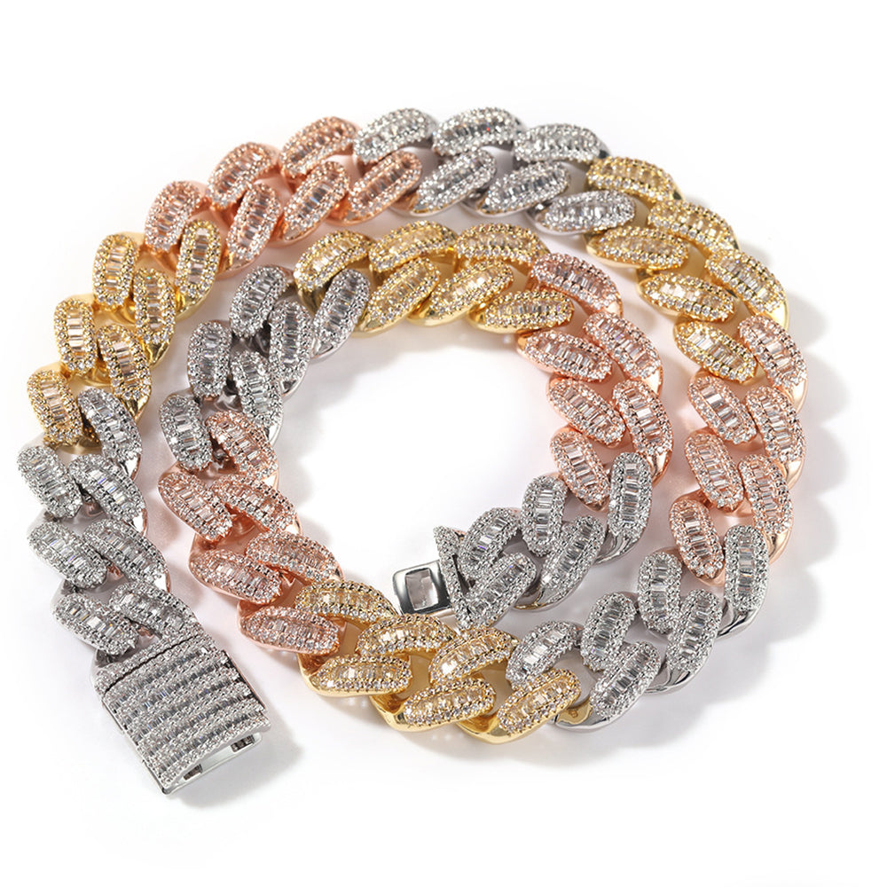 Moissanite 15mm Iced Out Cuban Link Chain