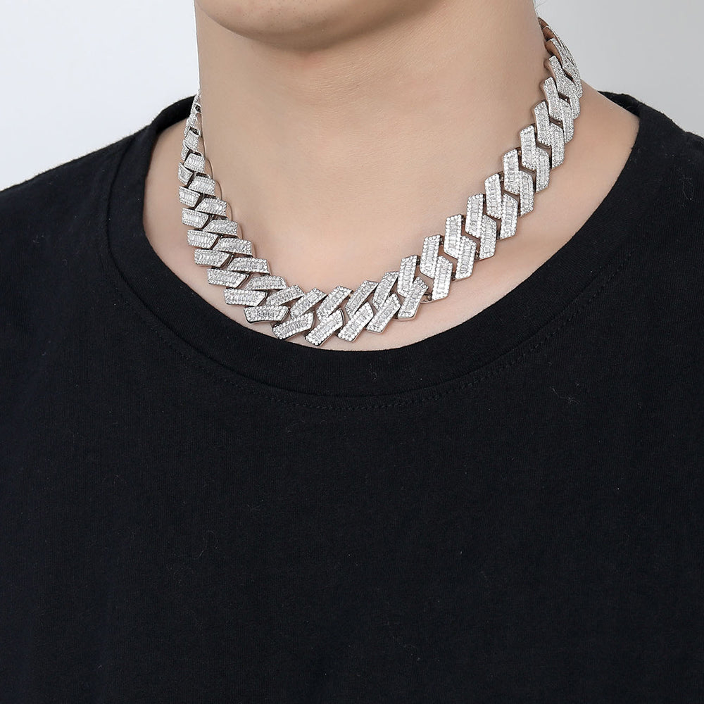 Moissanite 20mm Iced Out Cuban Link Chain