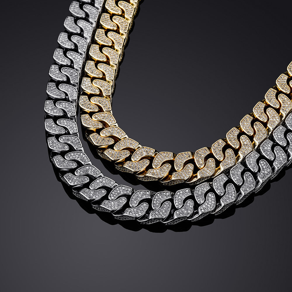 Moissanite 14mm Iced Out Cuban Link Chain For Men