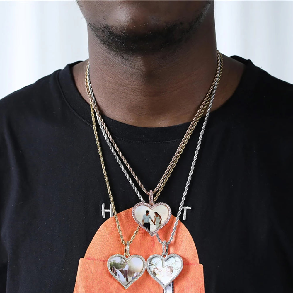 Iced out custom picture pendant necklace