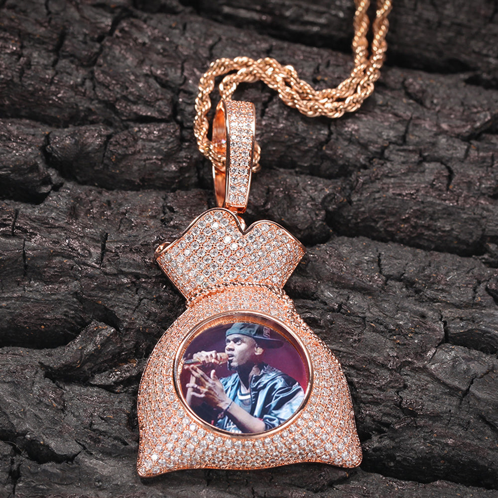 Iced out custom picture pendant necklace