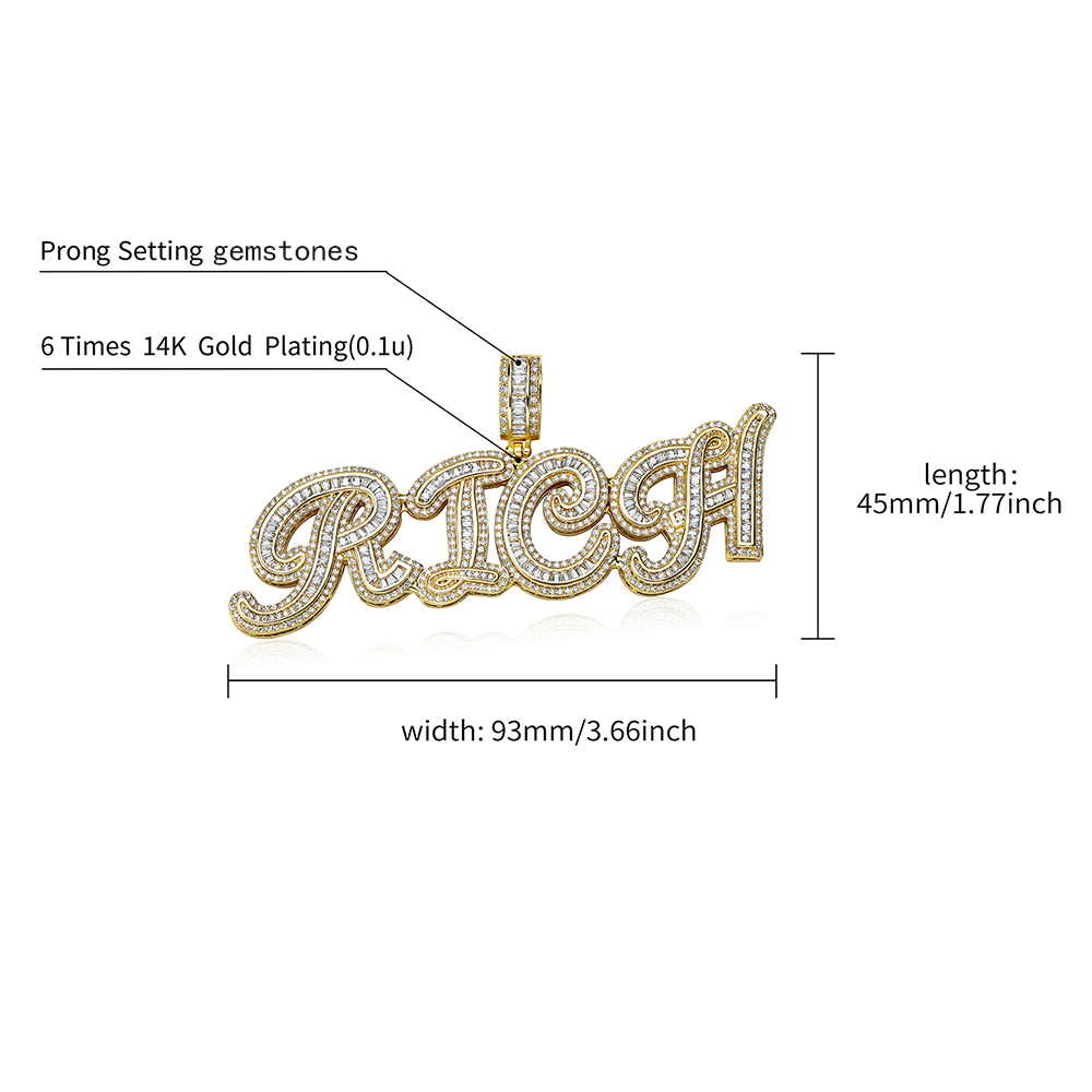 Moissanite Iced out custom name necklace