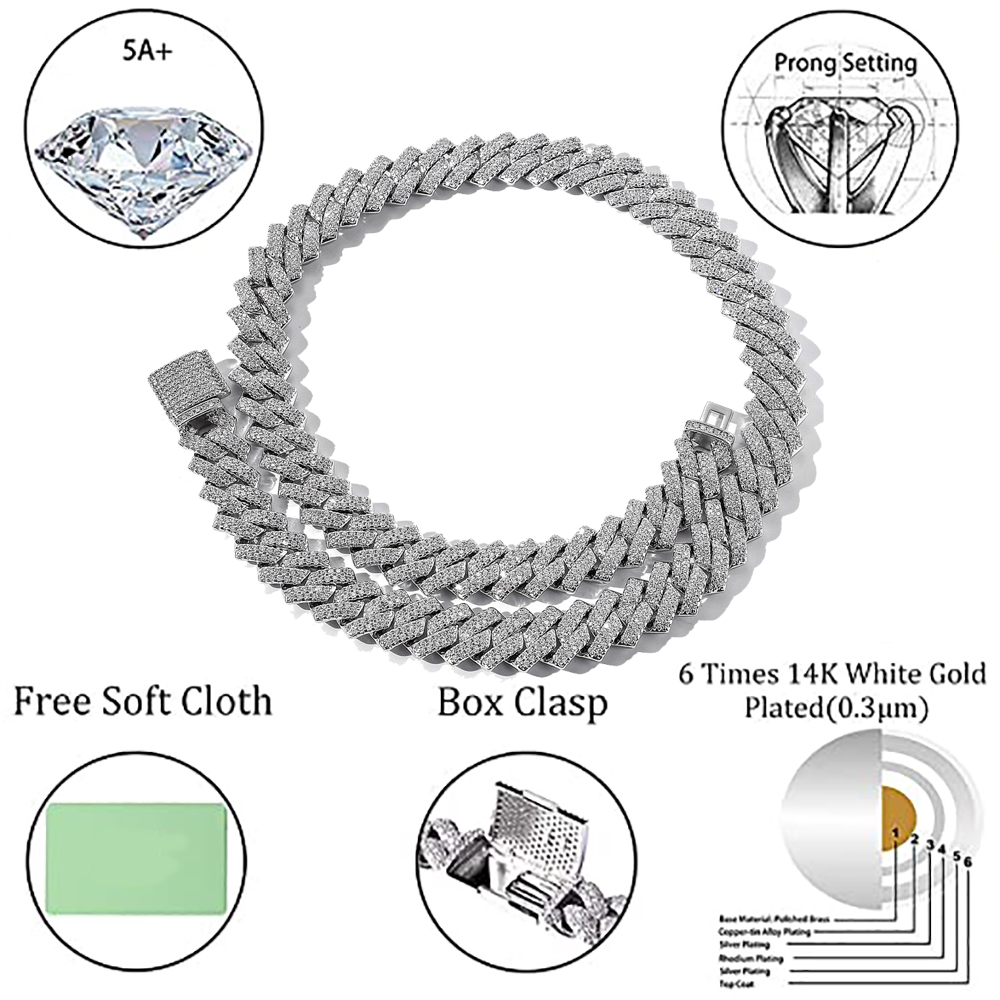 Moissanite Iced Out Butterfly 14mm Cuban Link Chain