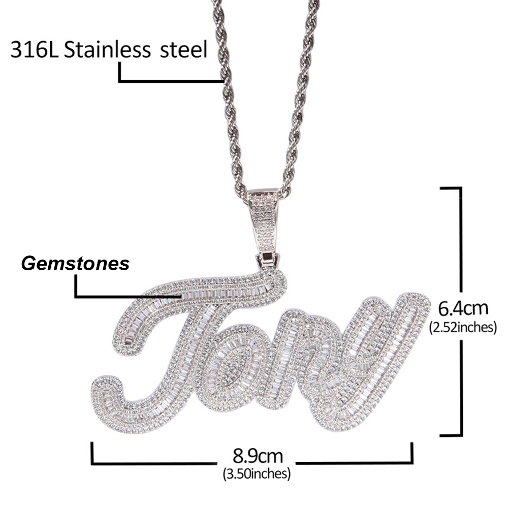 Moissanite Iced out custom name necklace