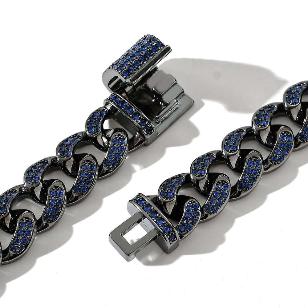 Moissanite Iced Out Black Cuban Link Chain