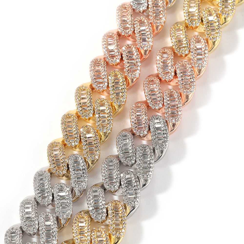 Moissanite 15mm Iced Out Cuban Link Chain