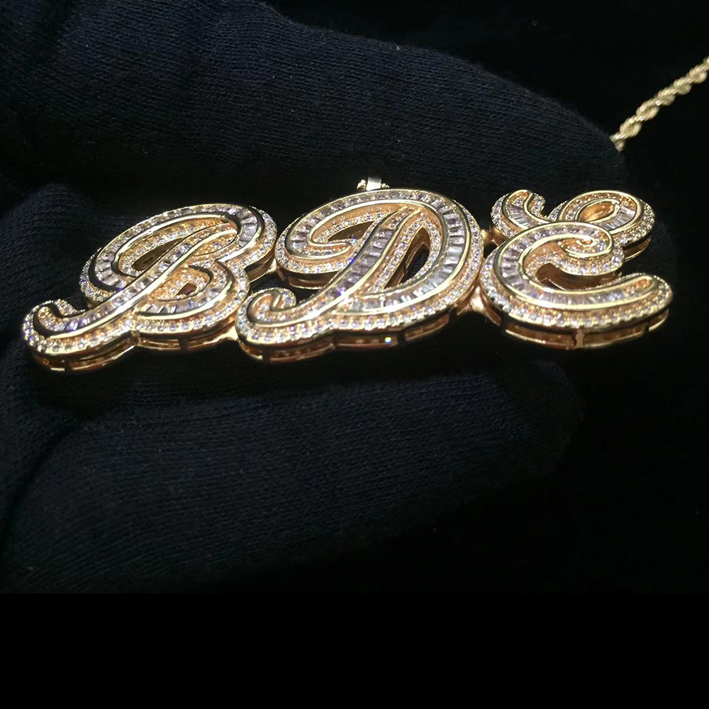 Moissanite Iced out custom name necklace