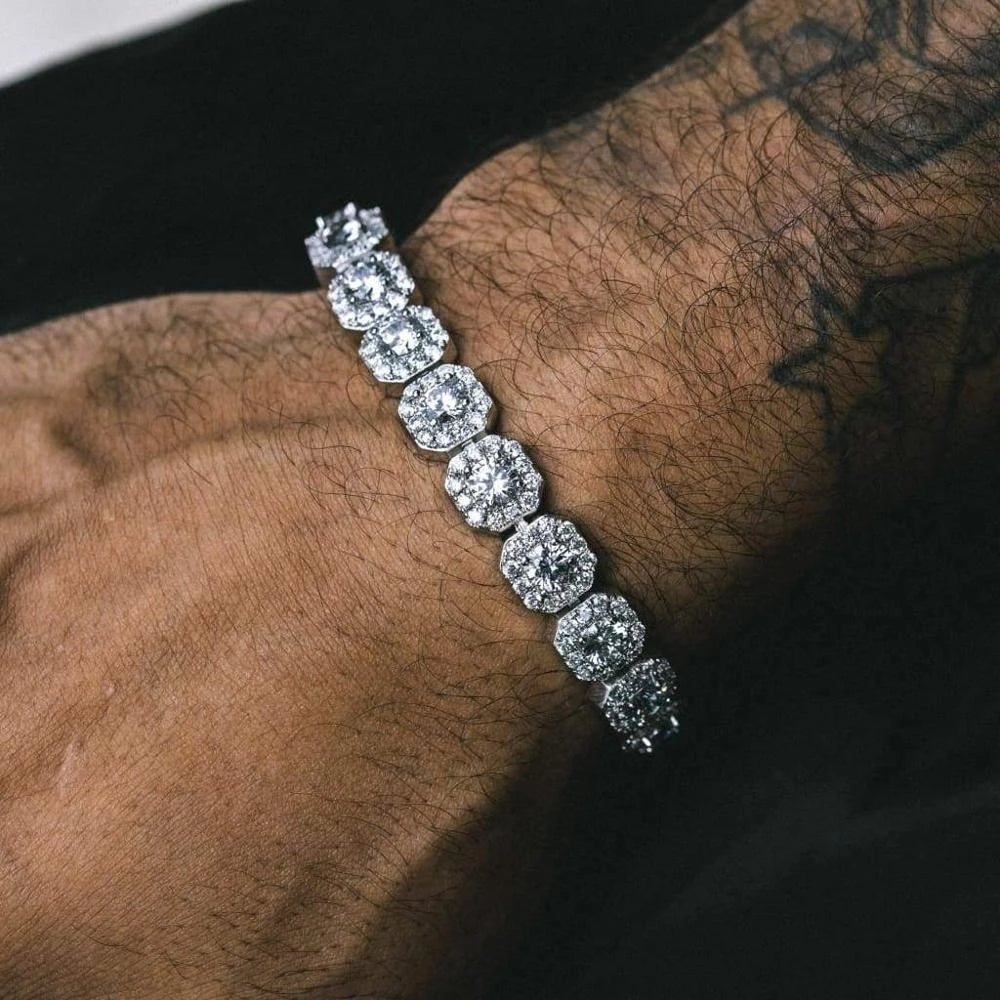 Moissanite Iced Out 12mm Cuban Link Chain Bracelet