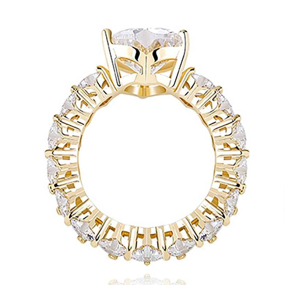 Moissanite Iced Out Engagement Ring