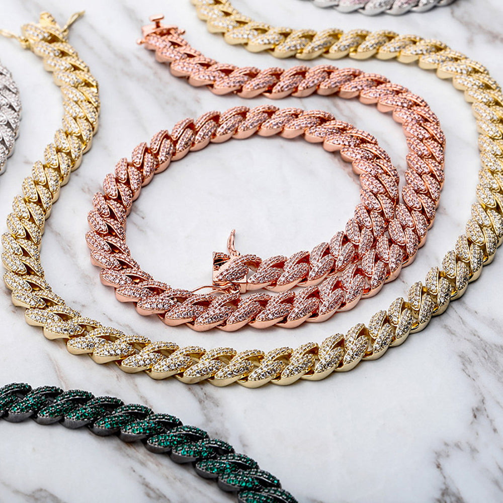 Moissanite 9mm Iced Out Cuban Link Chain