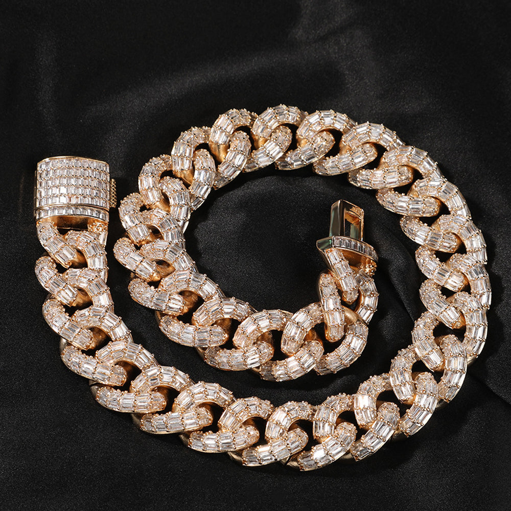 Moissanite 20mm Iced Out Cuban Link Chain