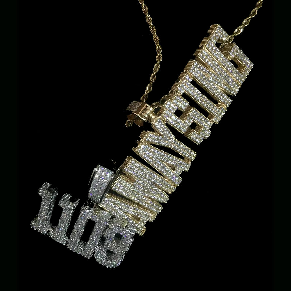 Moissanite Iced out custom name necklace