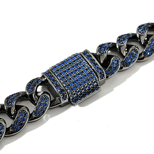 Moissanite Iced Out Black Cuban Link Chain