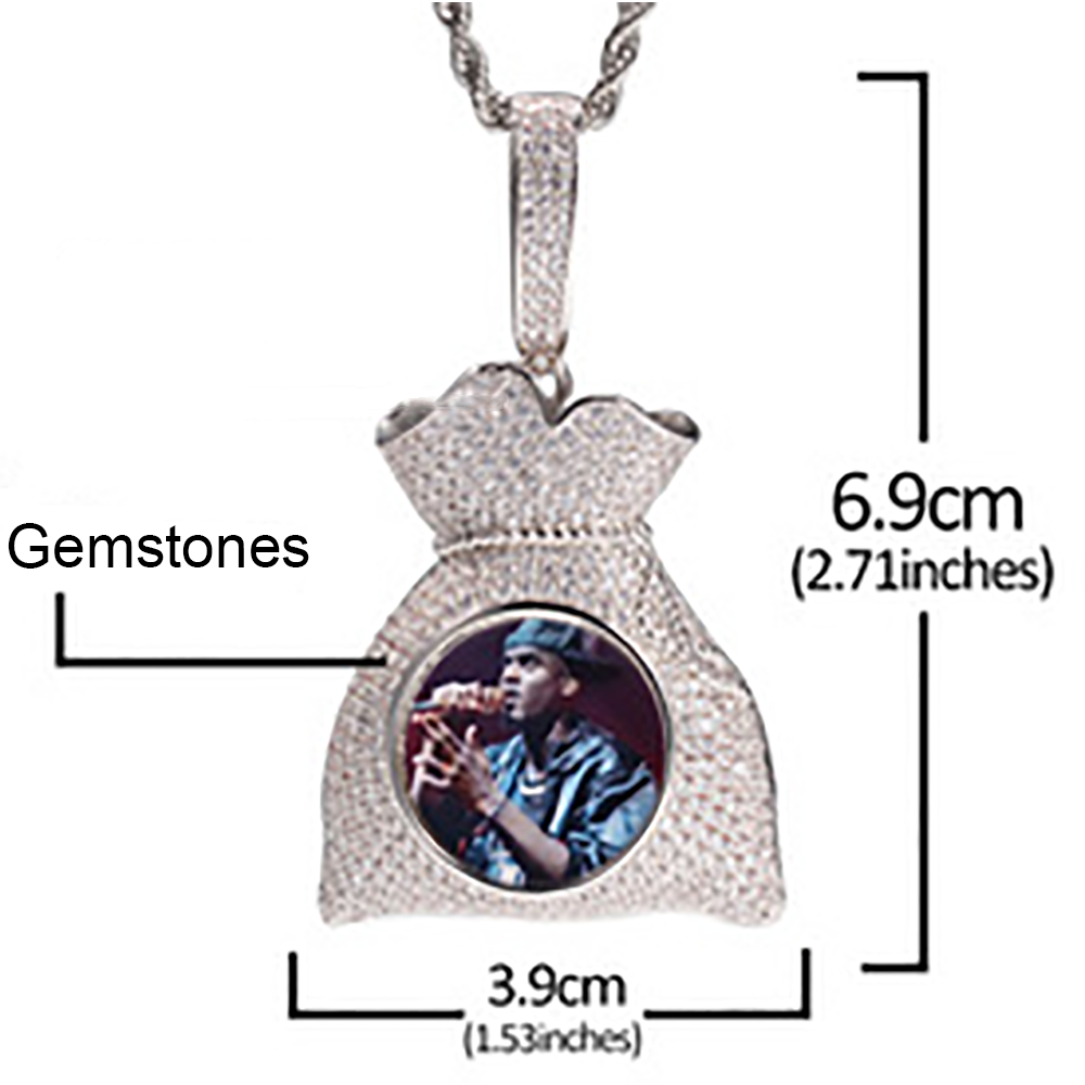 Iced out custom picture pendant necklace