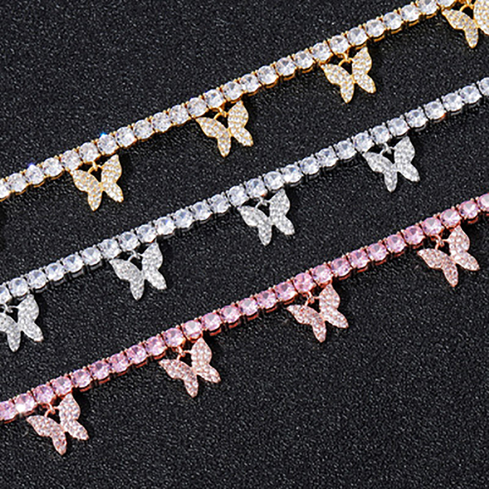 Moissanite Iced Out Butterfly Tennis Chain