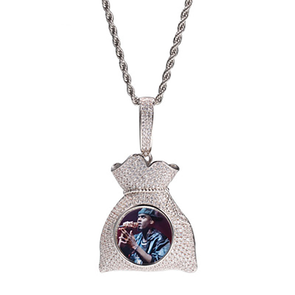Iced out custom picture pendant necklace
