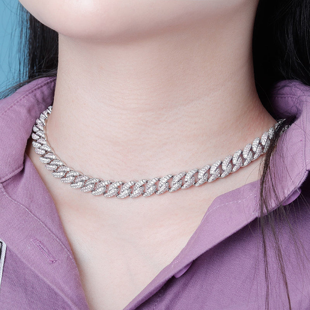Moissanite 9mm Iced Out Cuban Link Chain