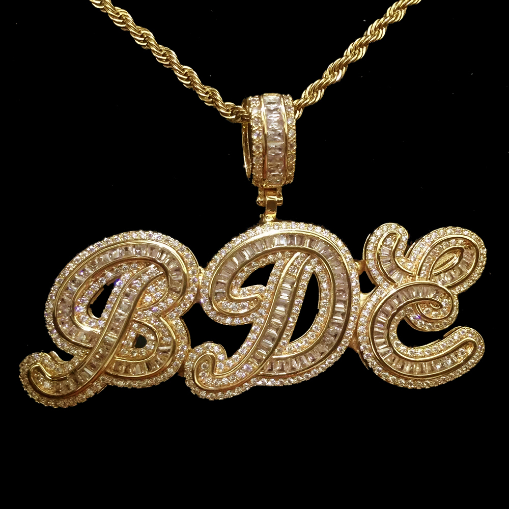 Moissanite Iced out custom name necklace