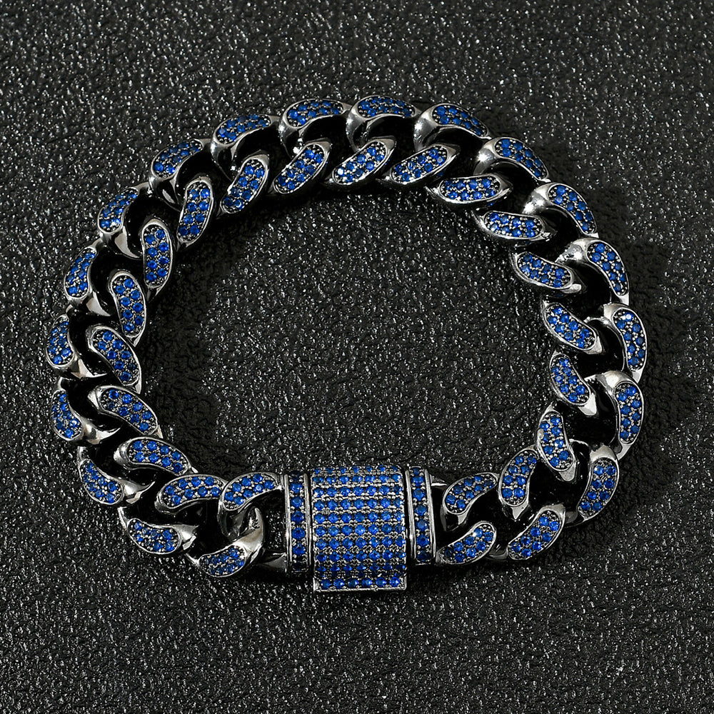 Moissanite Iced Out Black Cuban Link Chain