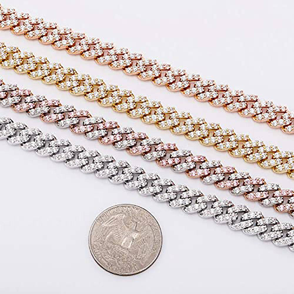 Moissanite 8mm Iced Out Cuban Link Chain For Women