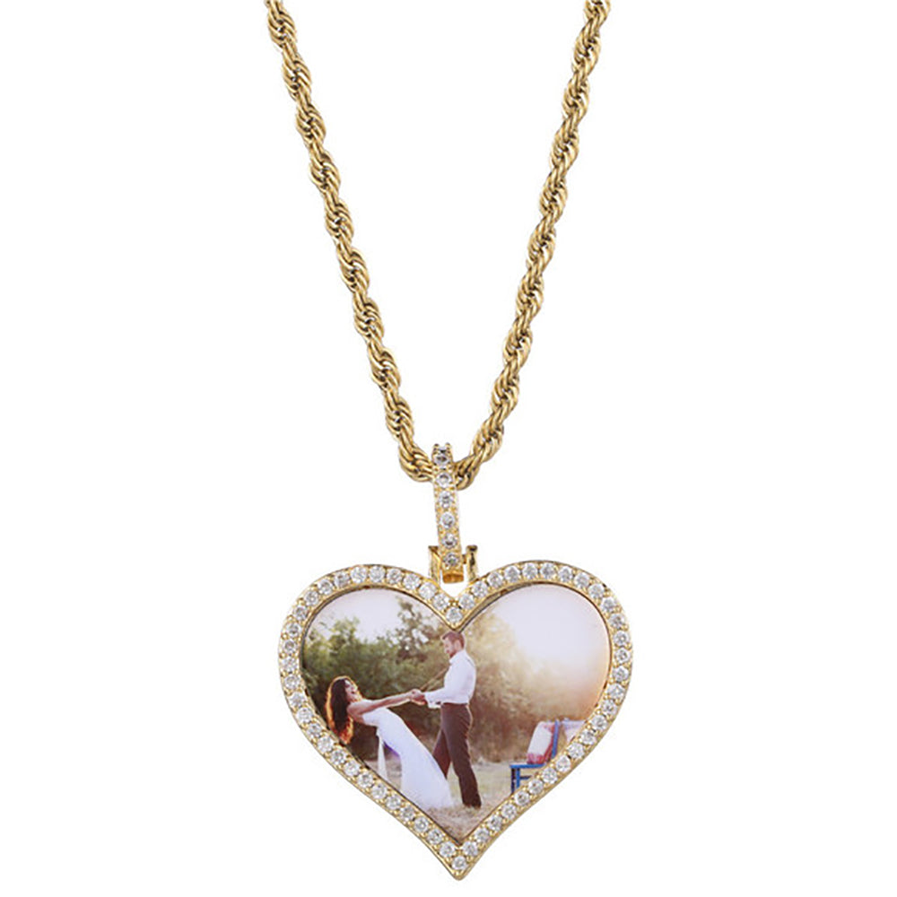 Iced out custom picture pendant necklace