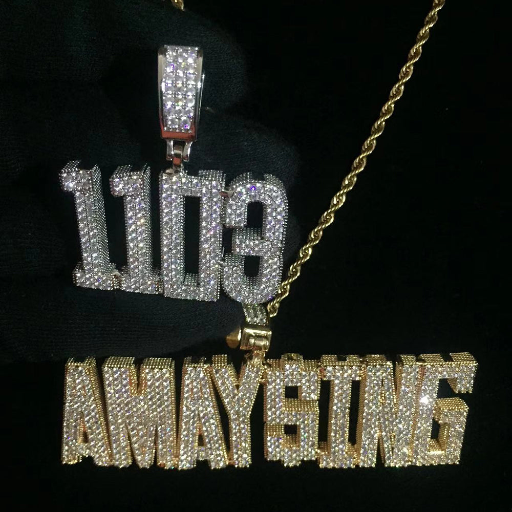 Moissanite Iced out custom name necklace