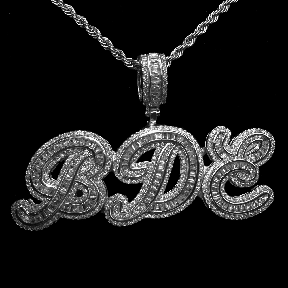Moissanite Iced out custom name necklace
