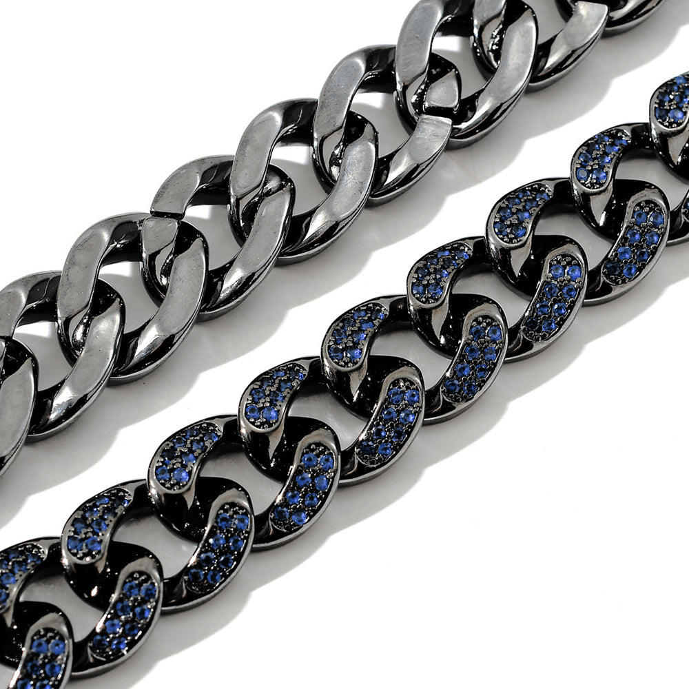 Moissanite Iced Out Black Cuban Link Chain