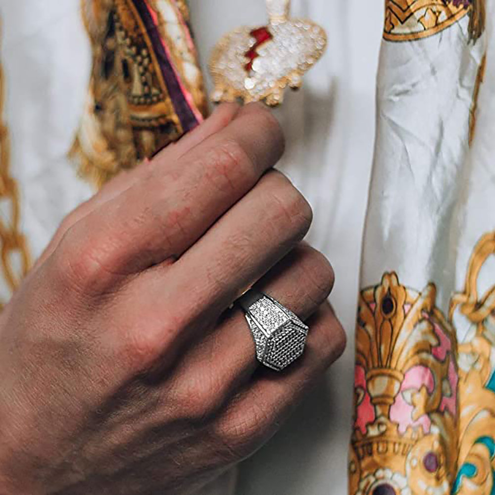 Moissanite Iced Out Hip Hop Ring