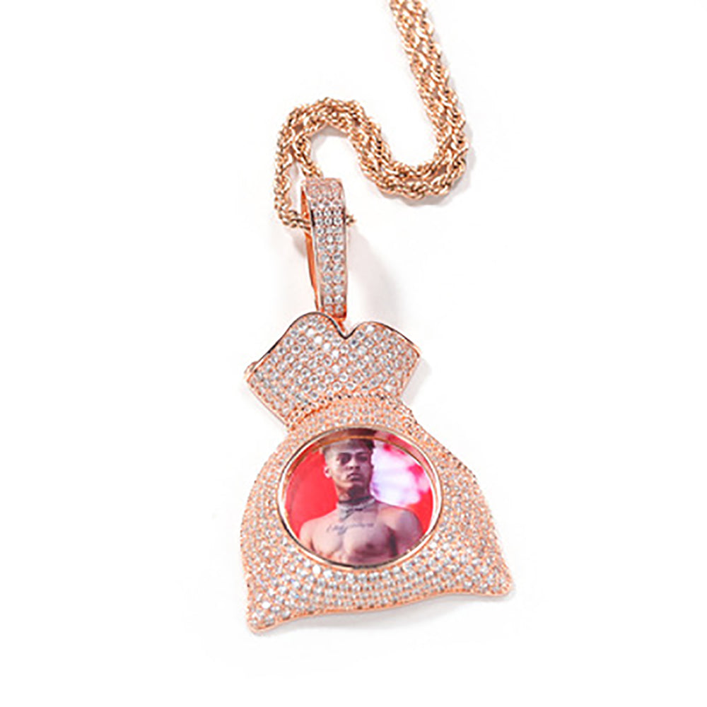 Iced out custom picture pendant necklace