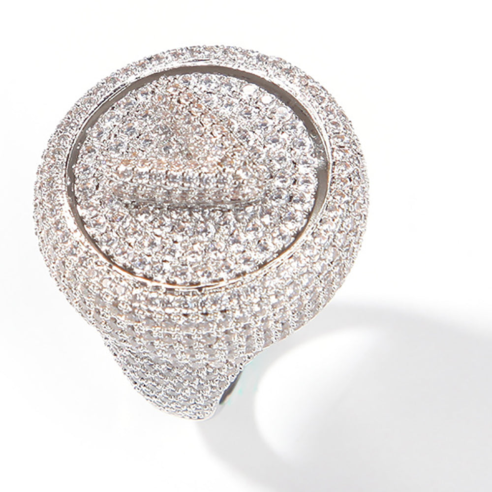 Moissanite Custom Letter Iced Out Ring
