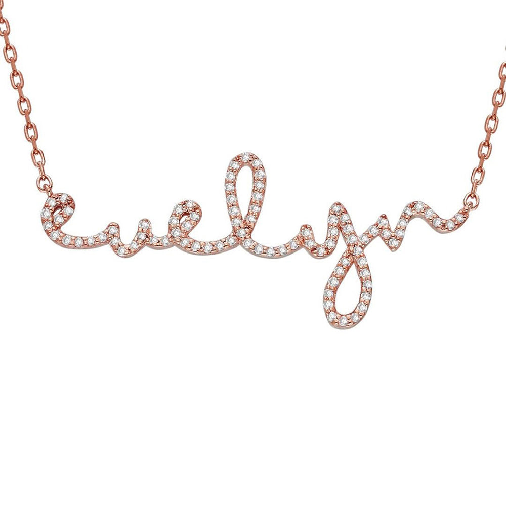 Moissanite mini Iced Out Custom name necklace for women
