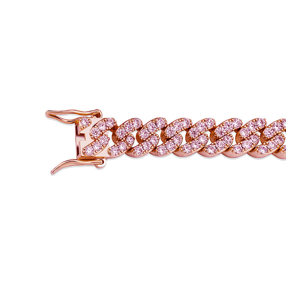 Moissanite Iced Out Butterfly Cuban Link Chain Bracelet Women