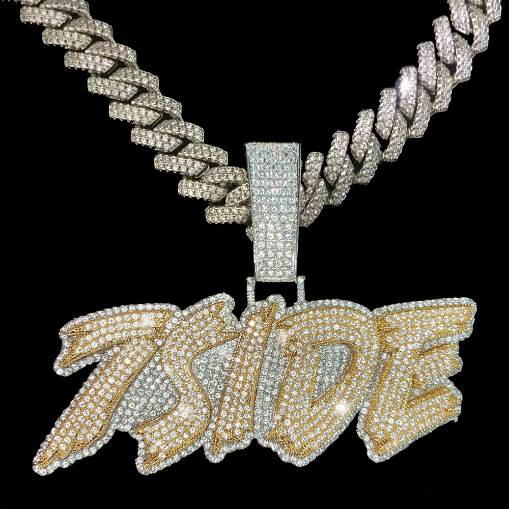 Moissanite Iced out custom name necklace